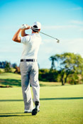 Hole in One / Longshot Colored Picture of Man Golfing