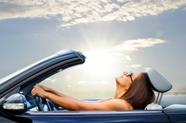 Personal Umbrella High-Risk Drivers Woman in Convertible 